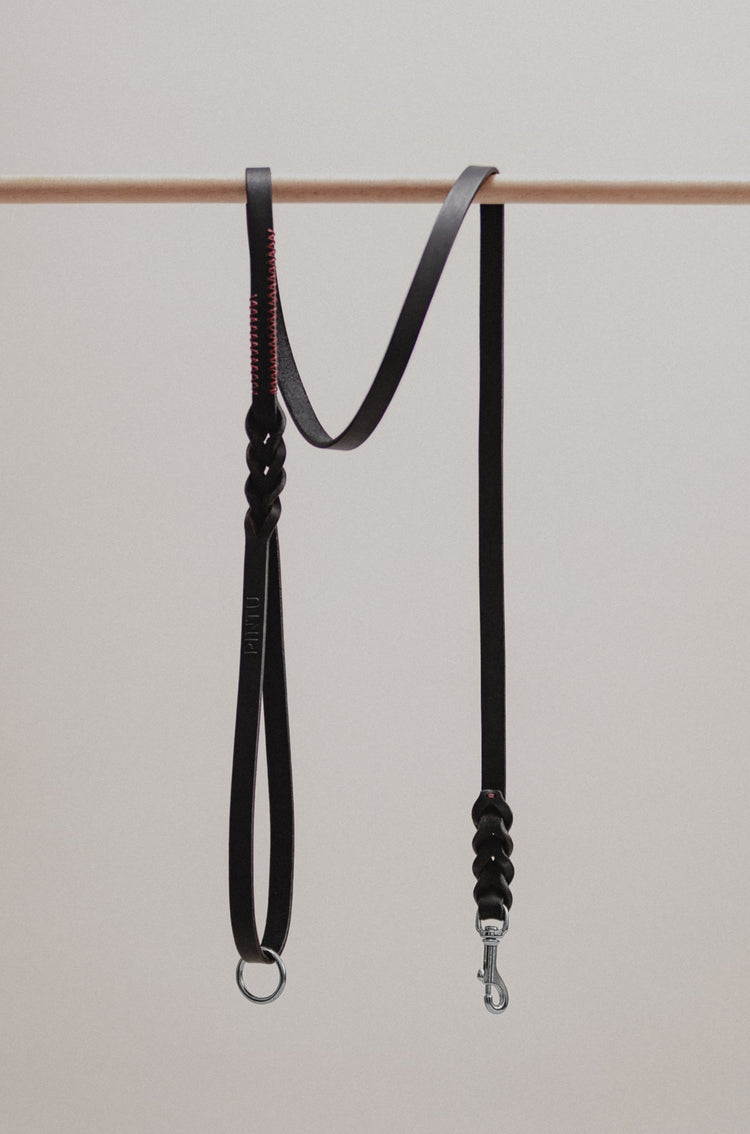 Dog Leash Lumas Black/Bordeaux Stainless Steel