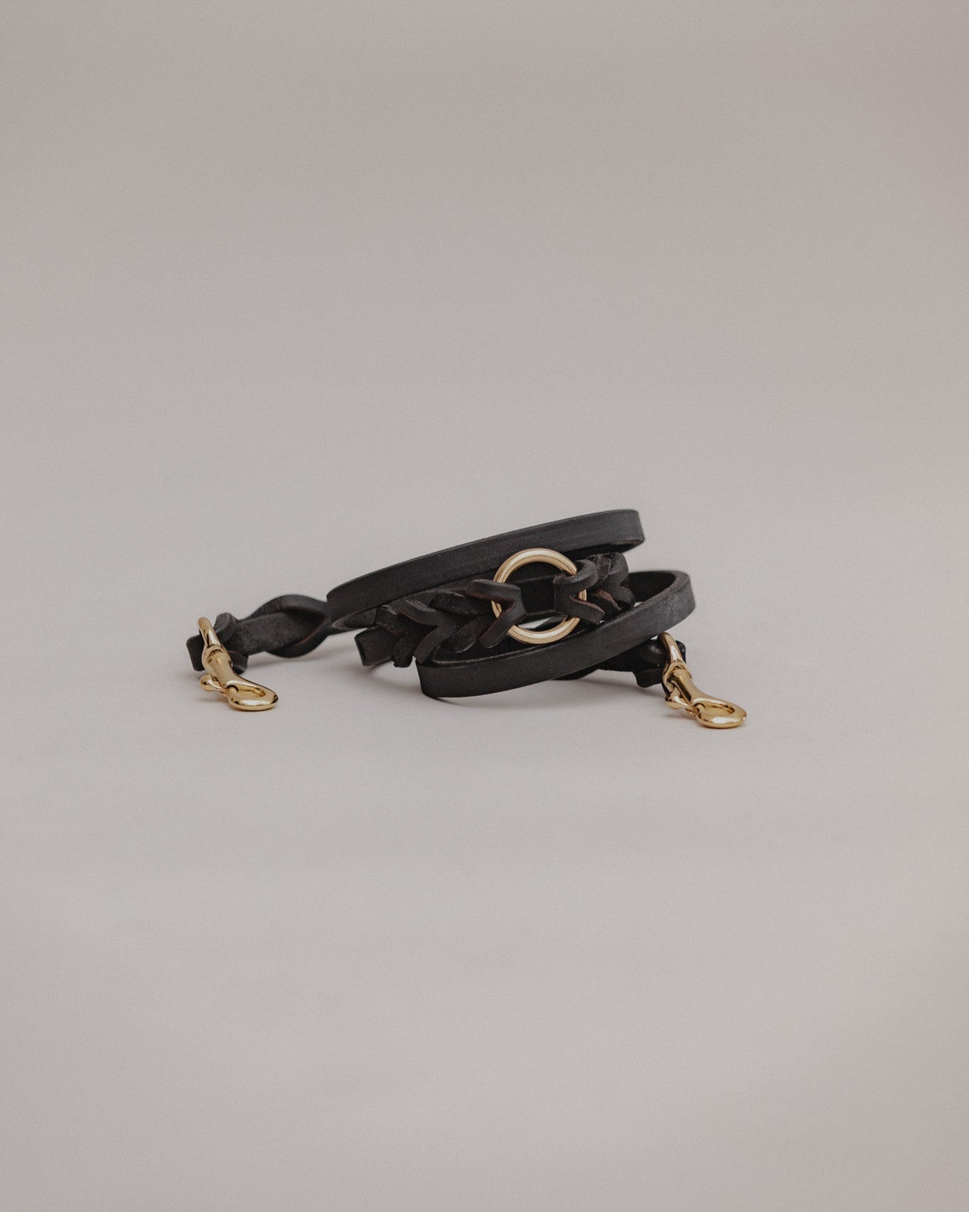 Pintu Double Dog Leash Extension Black Brass