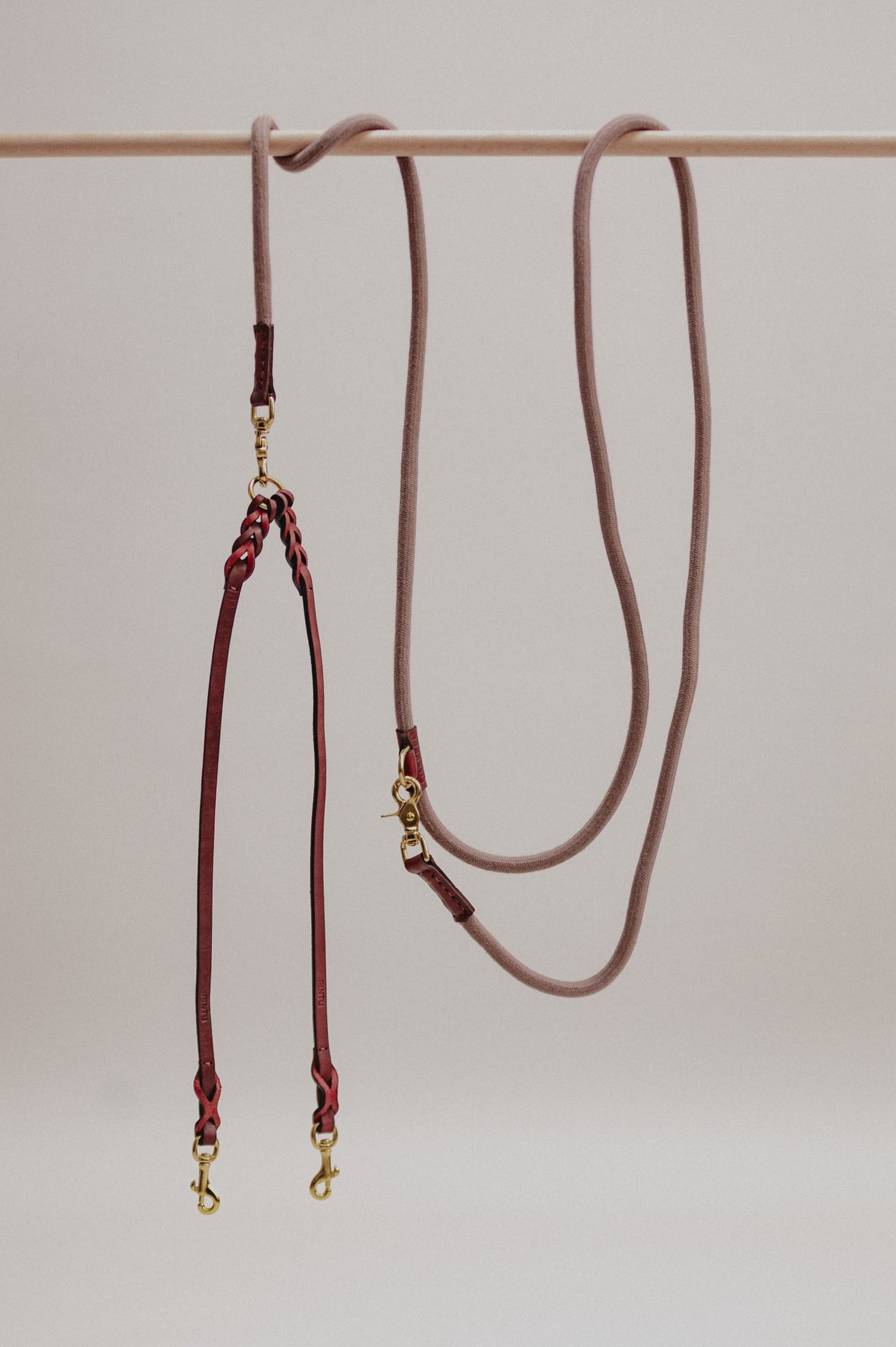 Pintu Double Dog Leash Extension Cherry