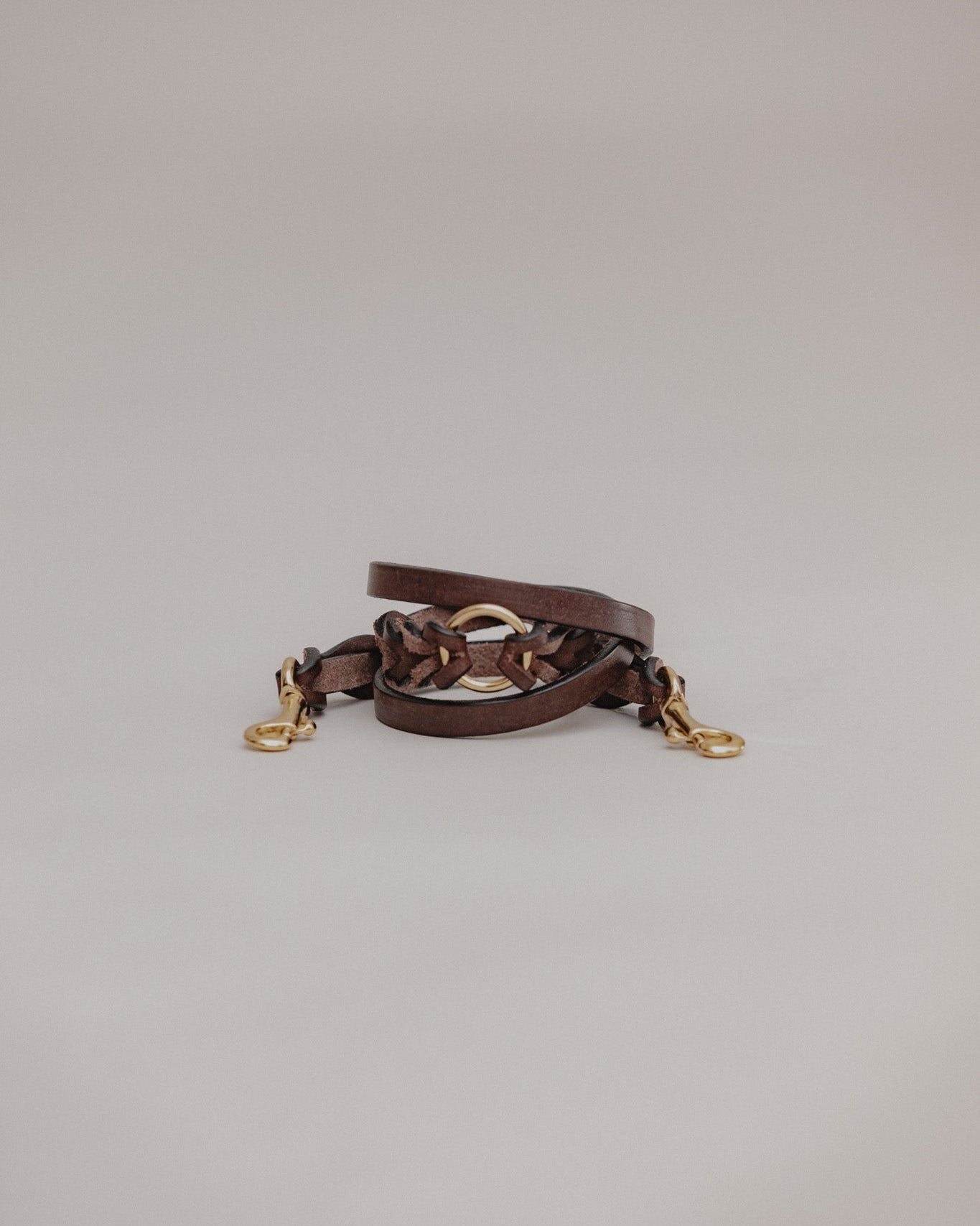 Pintu Double Dog Leash Extension Chocolate Brass