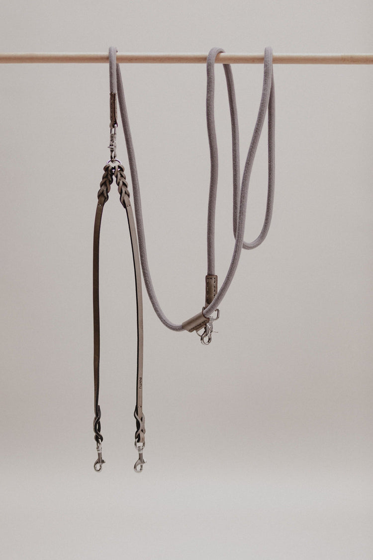 Pintu Double Dog Leash Extension Grey