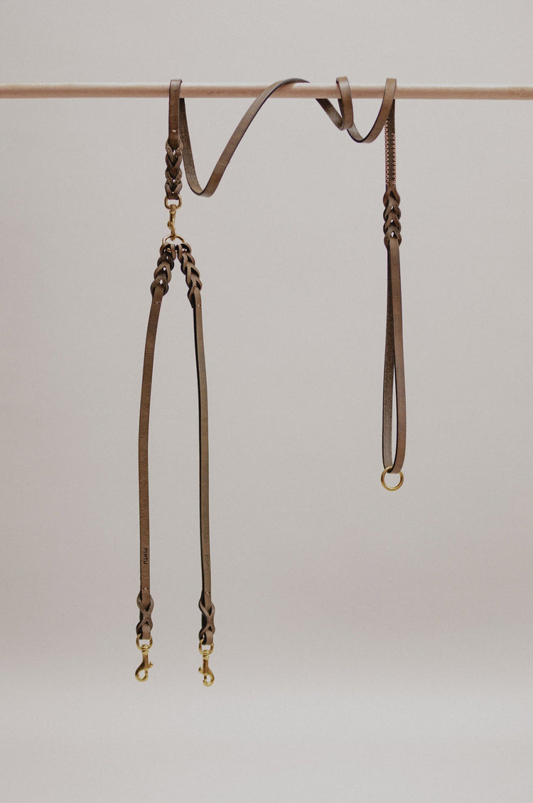 Pintu Double Dog Leash Extension Olive