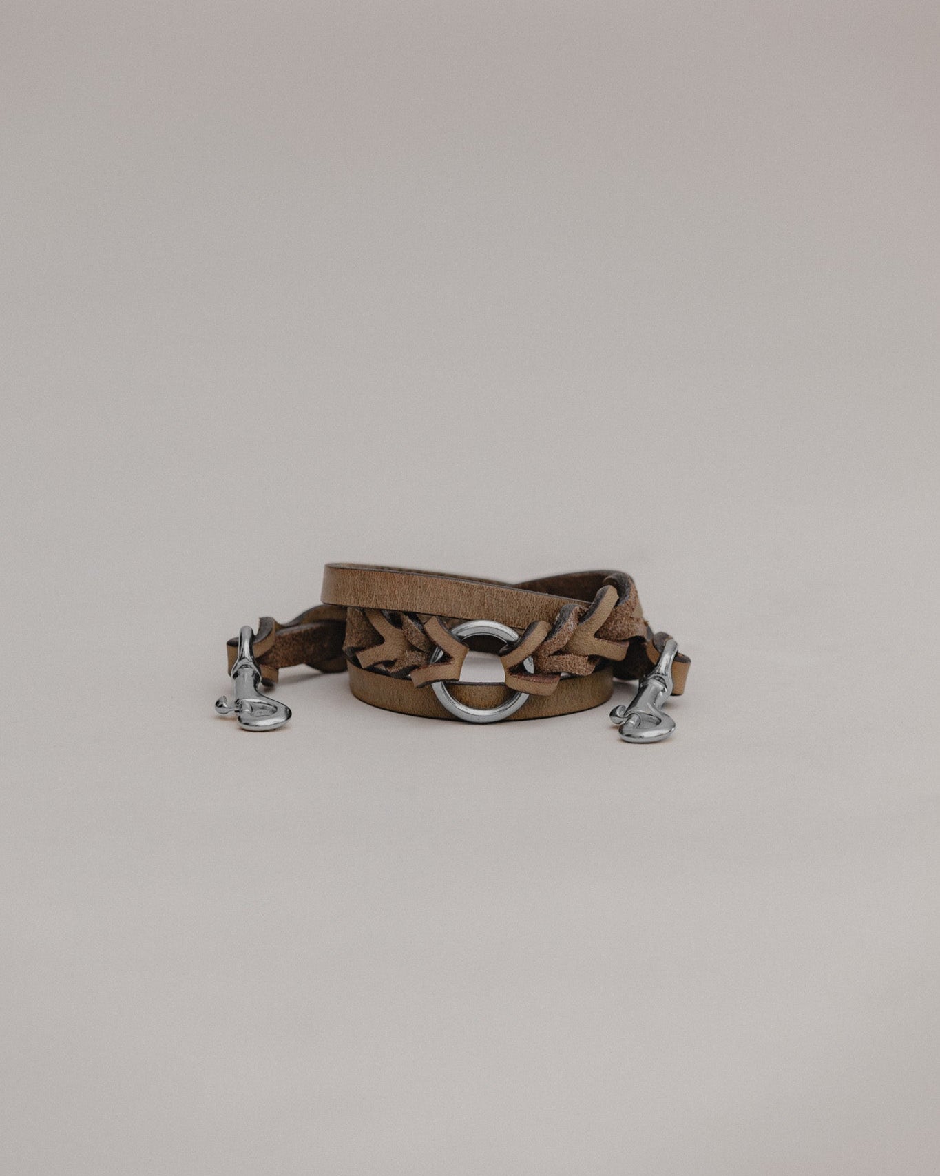 Pintu Double Dog Leash Extension Olive Stainless Steel