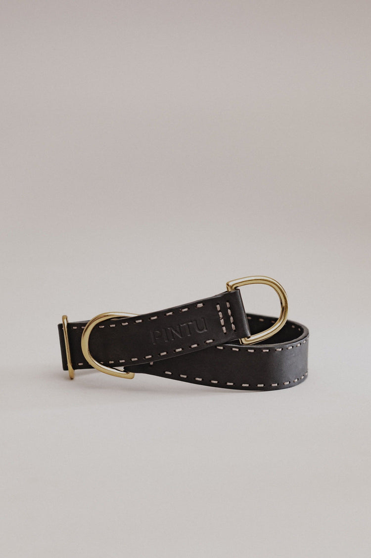 Dog Collar Bosque - Black/Taupe - Brass - Pintu