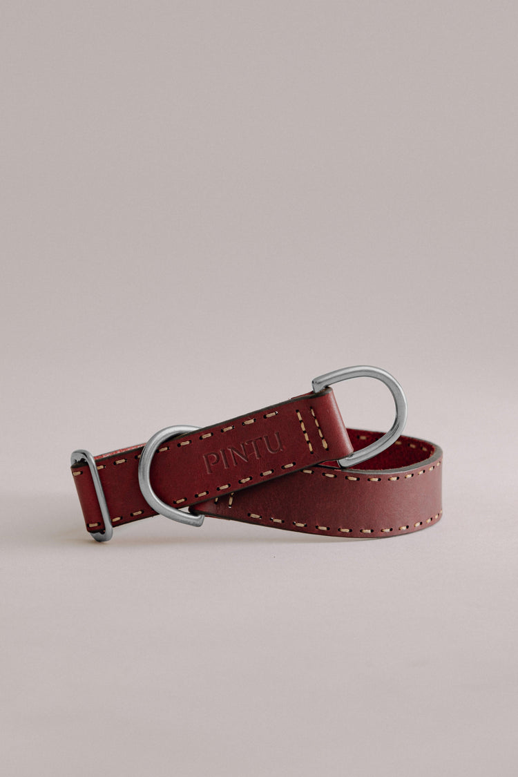 Dog Collar Bosque - Cherry/Gold - Stainless Steel - Pintu