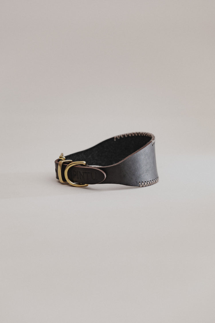 Dog Collar Viento - Black/Taupe - Brass - Pintu