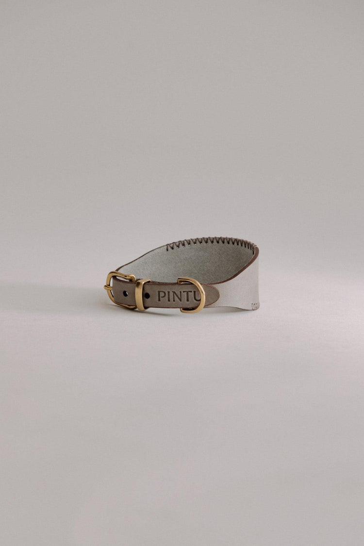Dog Collar Viento - Grey/Brown - Brass - Pintu