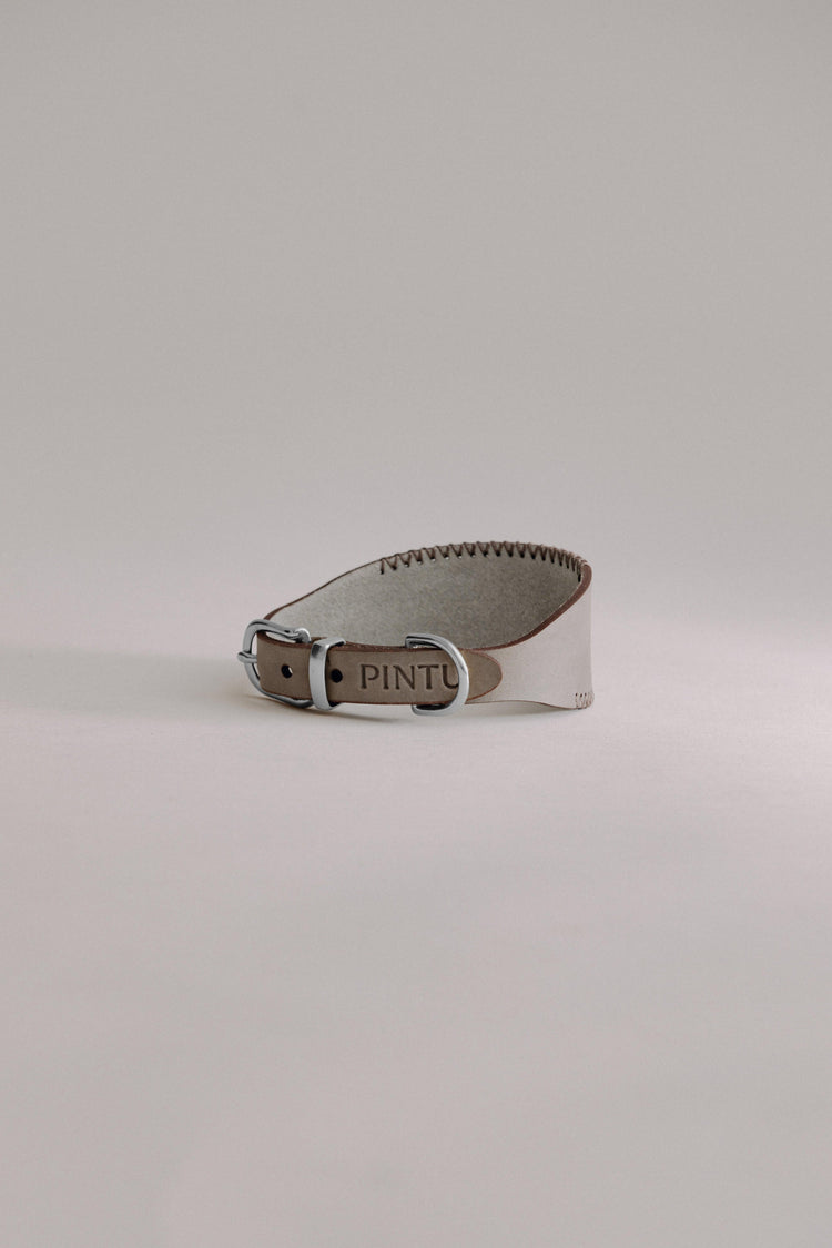 Dog Collar Viento - Grey/Brown - Stainless Steel - Pintu