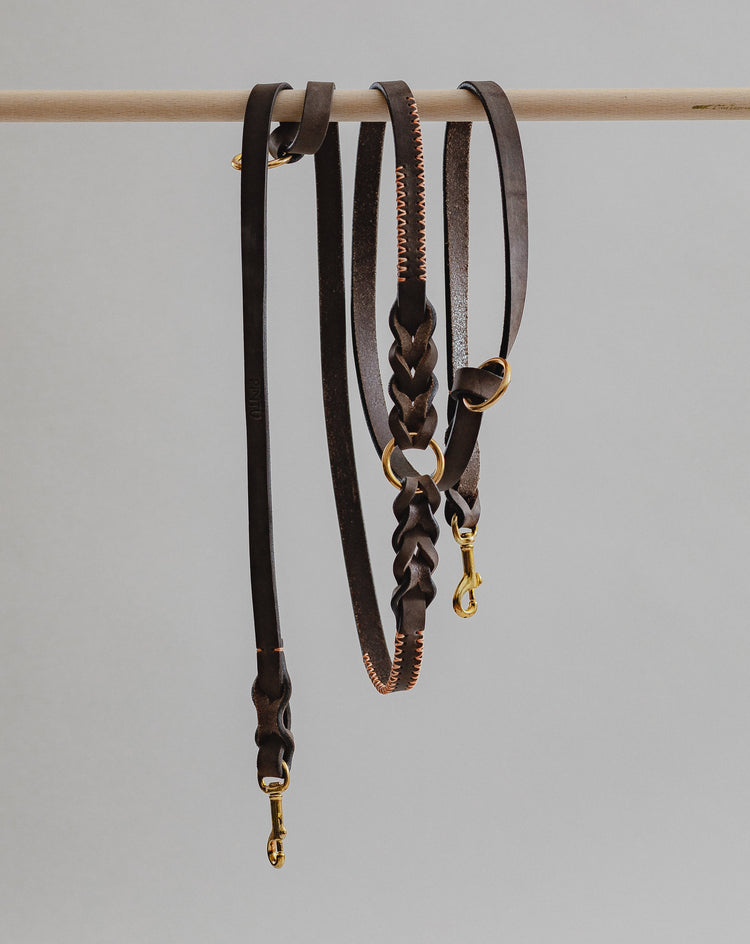 Dog Leash Lumas Adjustable - Chocolate/Orange - Pintu