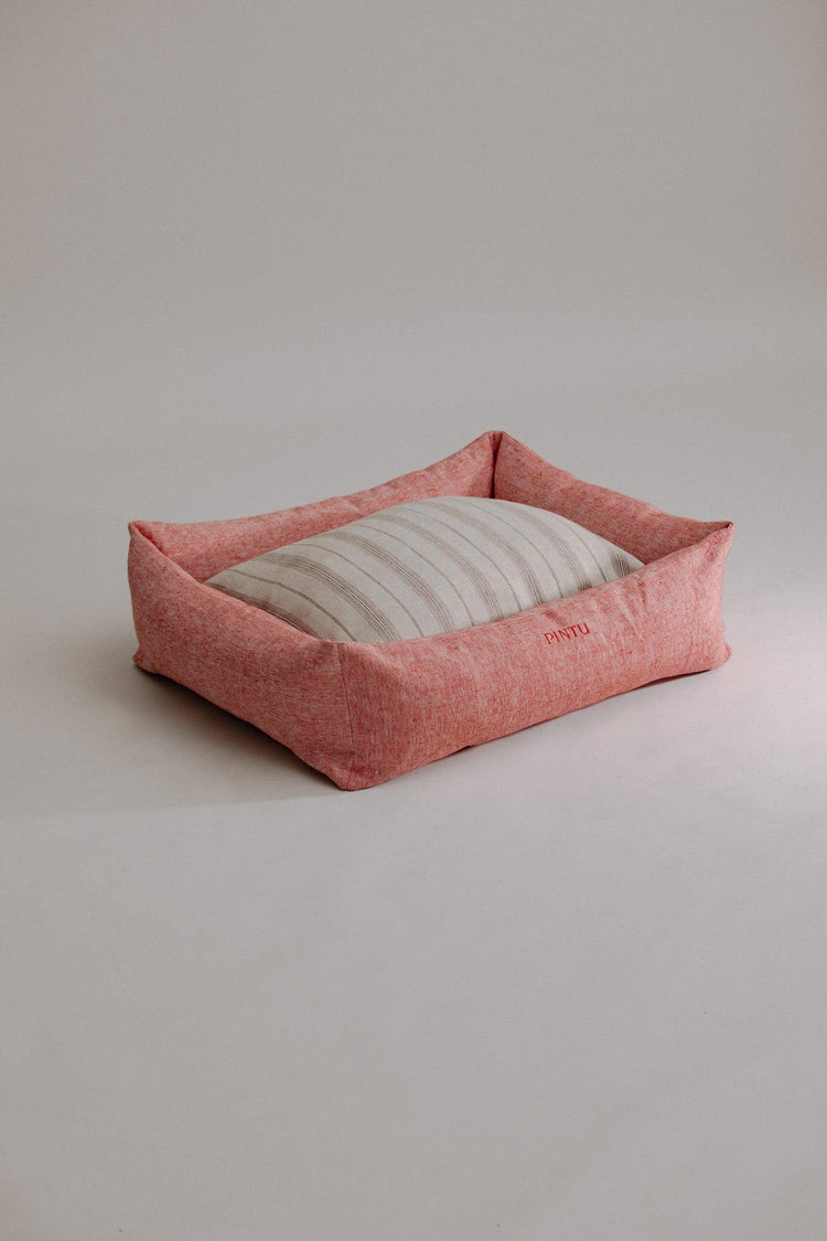 Dulces Sueños Dog Bed - Berry/Colorful Stripes - Pintu