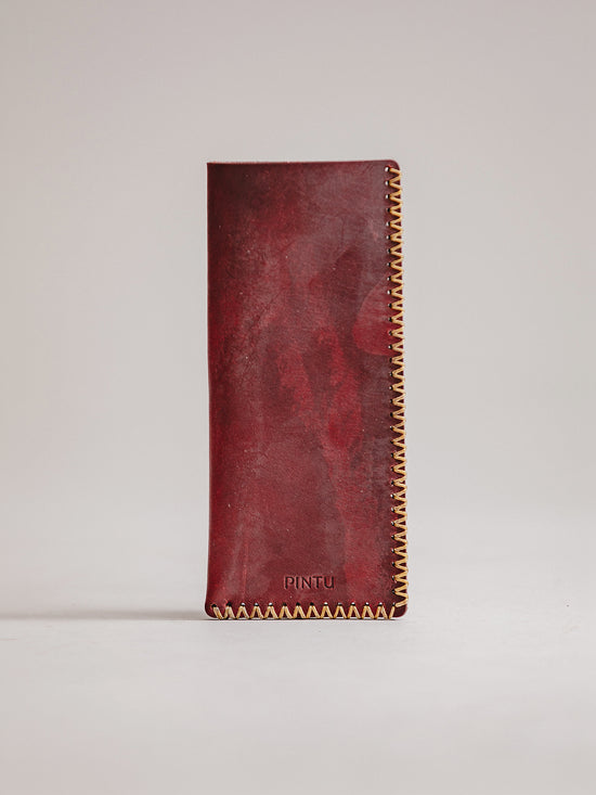 Pintu Eyewear Case - Cherry/Gold