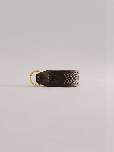 Pintu Keychain - Chocolate/Grey - Brass