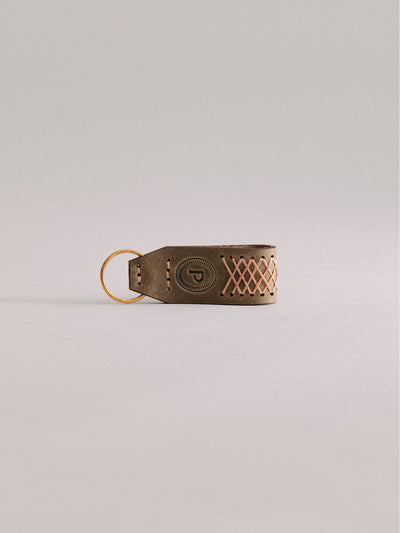 Pintu Keychain - Olive/Coral - Brass