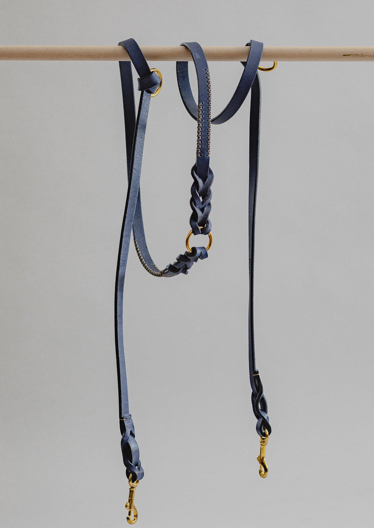 Dog Leash Lumas Adjustable - Navy/Beige - Pintu