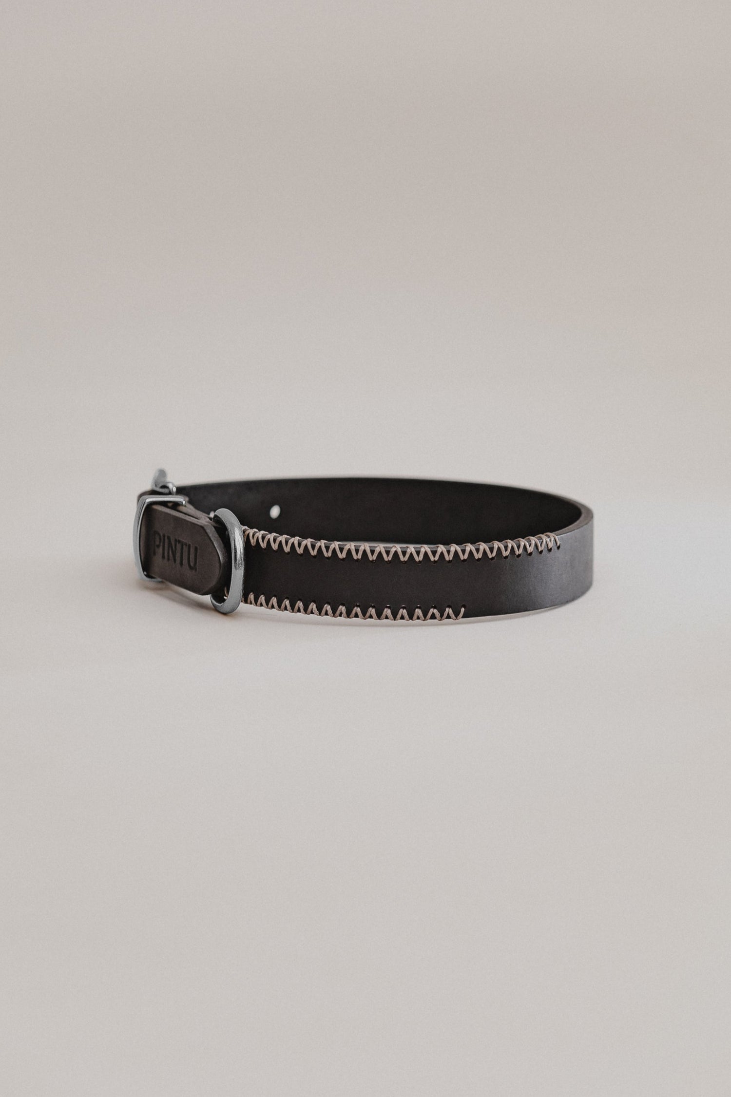 Dog Collar Porthos - Black/Taupe - Stainless Steel