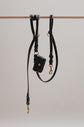 Dog Leash Lumas Adjustable - Black/Bordeaux - Brass