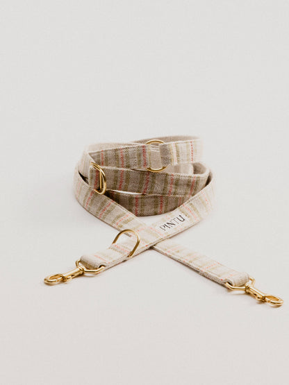 Pintu Alma Leash - Red & Green Stripes 