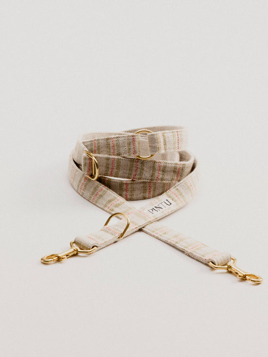 Pintu Alma Leash - Red & Green Stripes 
