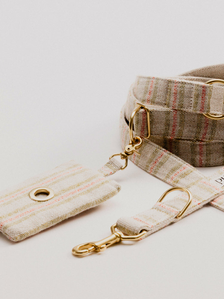 Pintu Alma Leash - Red & Green Stripes 