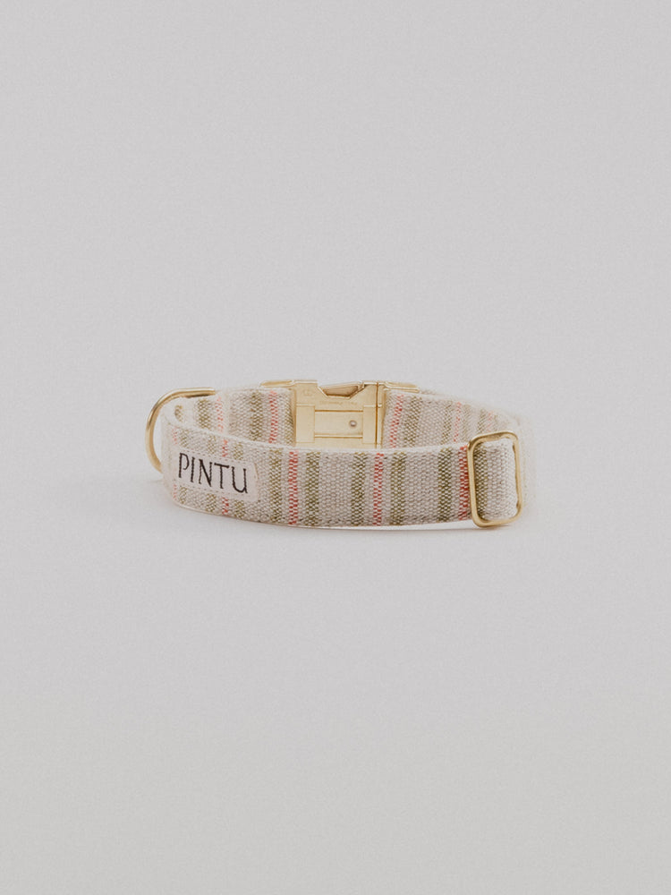 Pintu Collar Alma - Red & Green Stripes