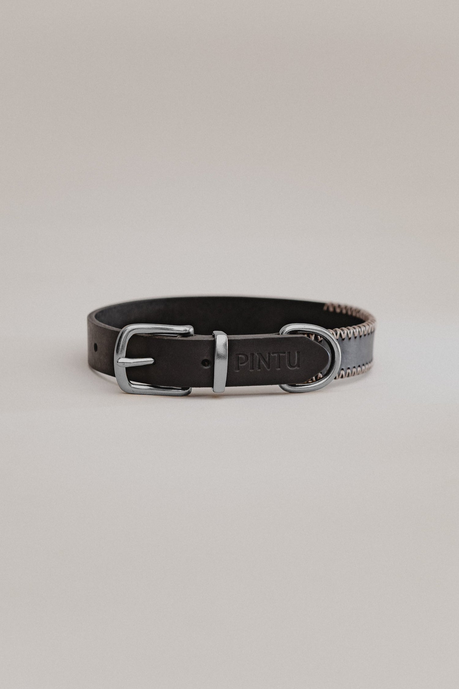 Pintu Dog Collar Porthos - Black/Taupe - Stainless Steel