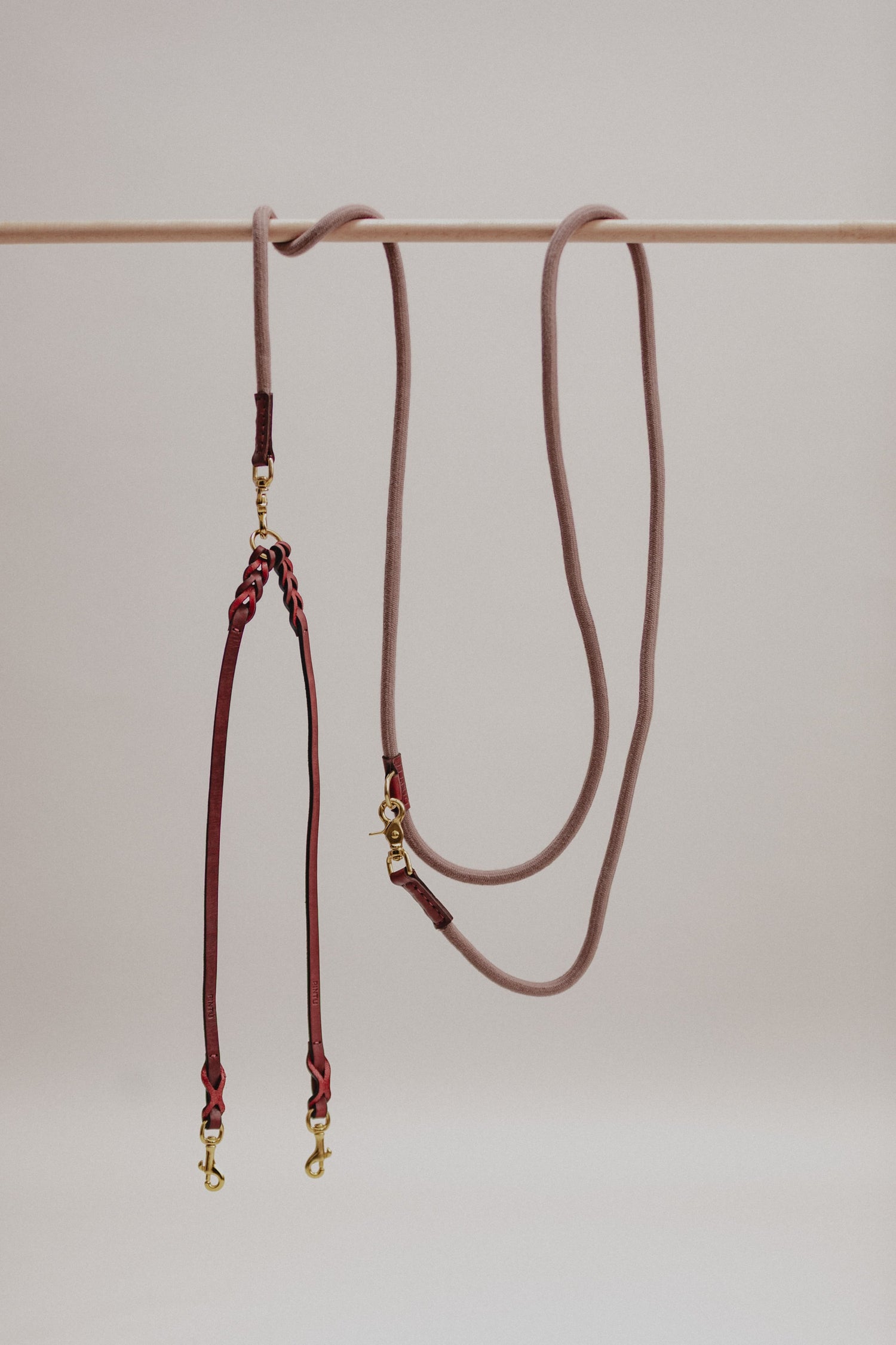 Pintu Double Dog Leash Extension Cherry