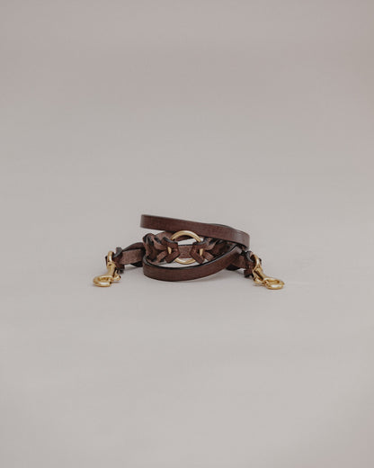 Pintu Double Dog Leash Extension Chocolate Brass