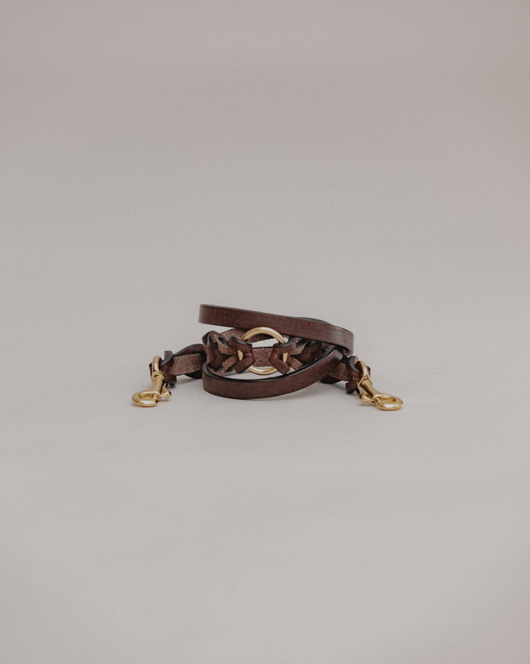 Pintu Double Dog Leash Extension Chocolate Brass