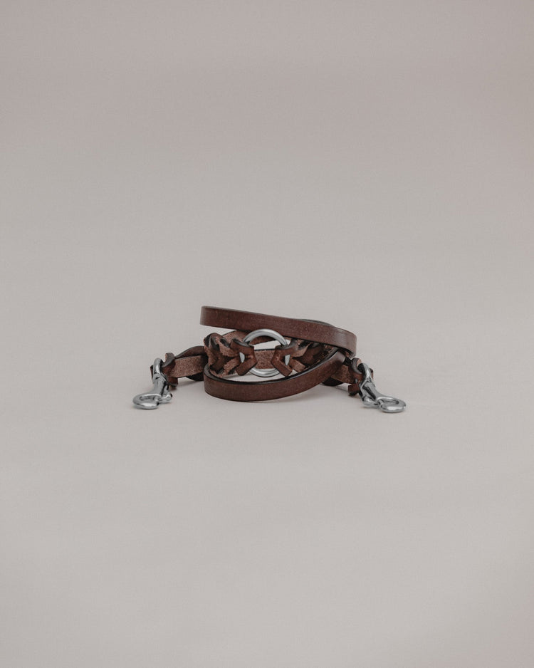 Pintu Double Dog Leash Extension Chocolate Stainless Steel