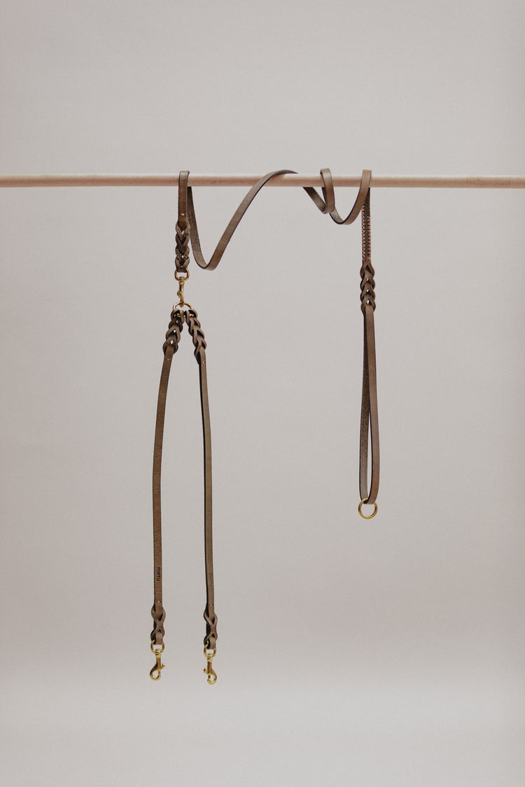 Pintu Double Dog Leash Extension Olive