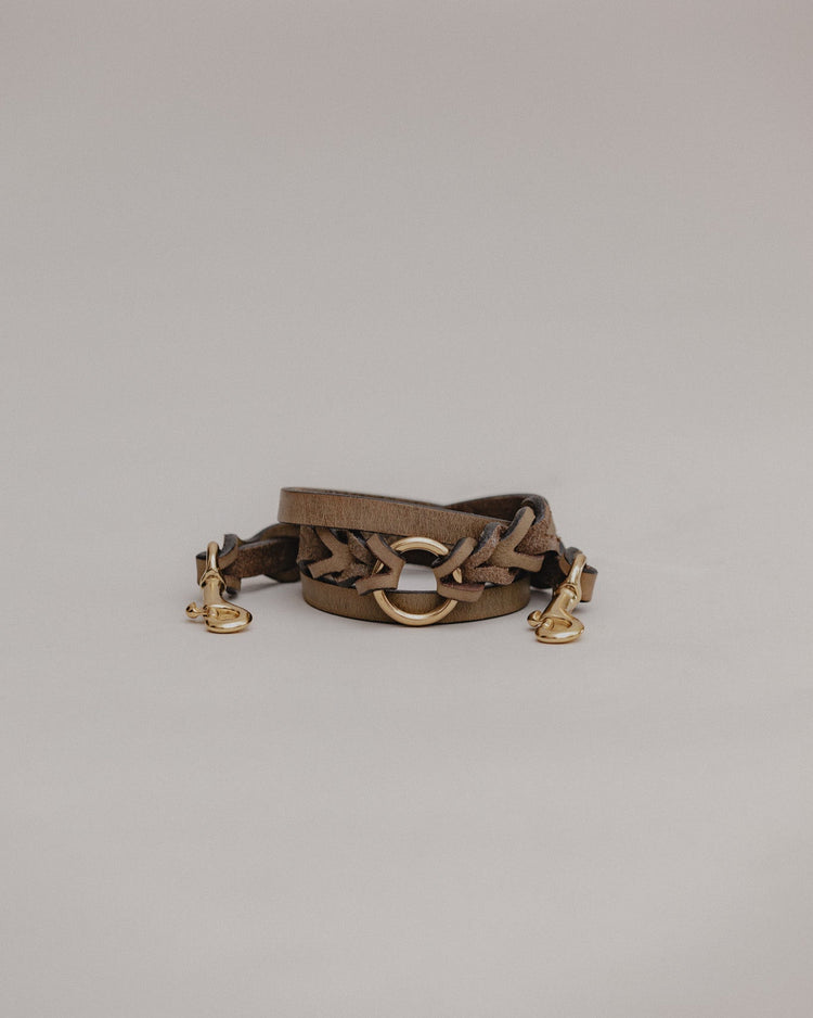 Pintu Double Dog Leash Extension Olive Brass