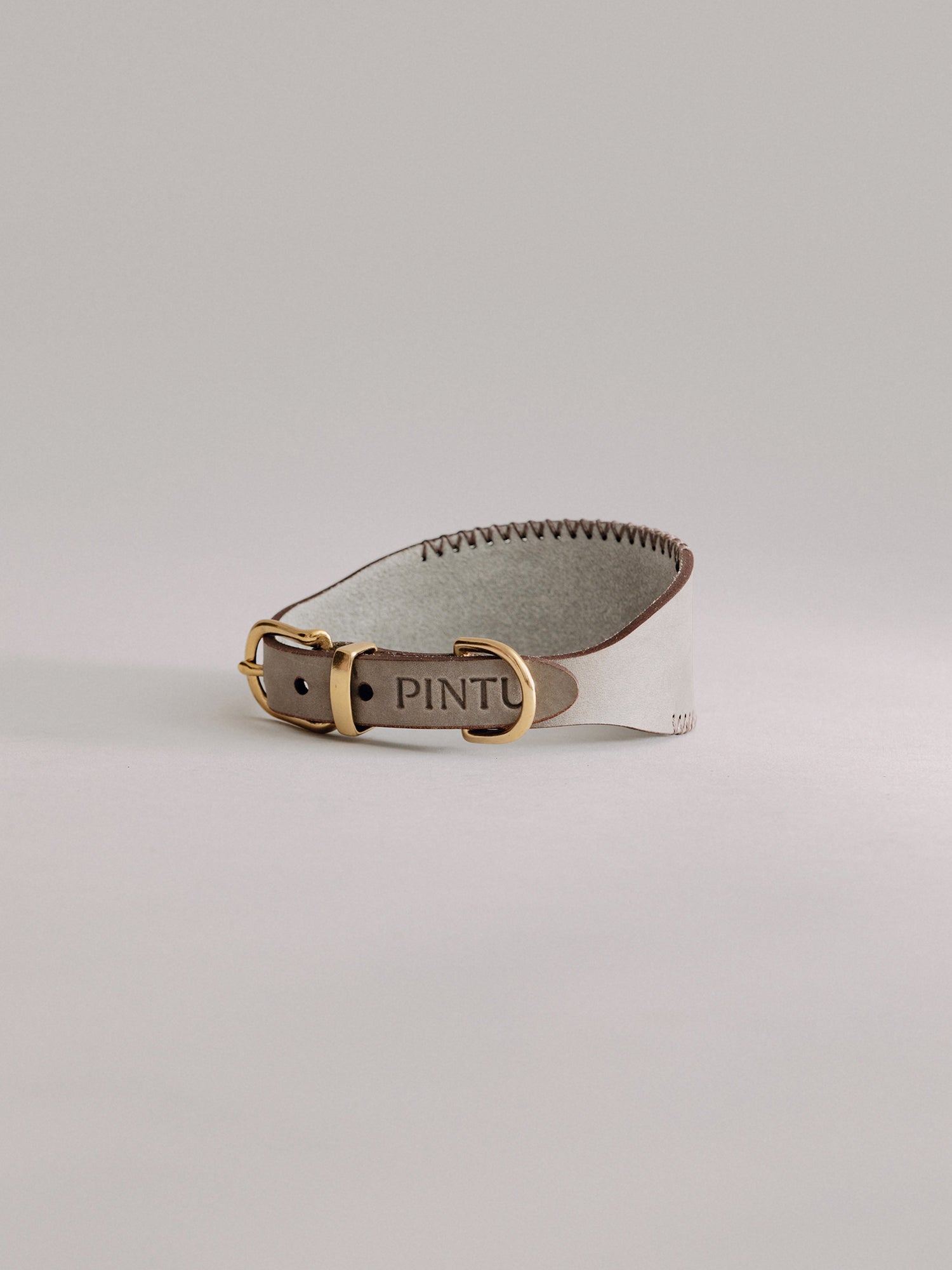 Pintu Dog Collar Viento - Grey/Brown - Brass