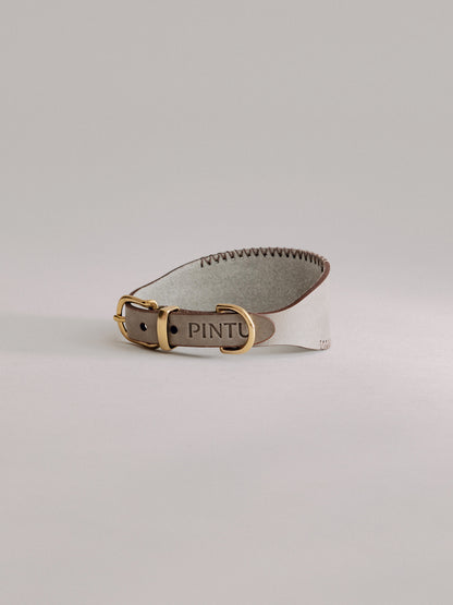 Pintu Dog Collar Viento - Grey/Brown - Brass