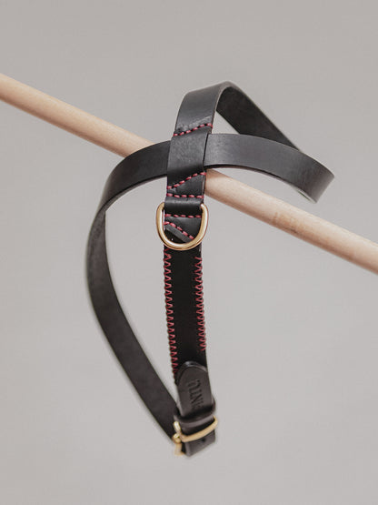 Pintu Dog Harness Flynn - Black/Bordeaux - Brass
