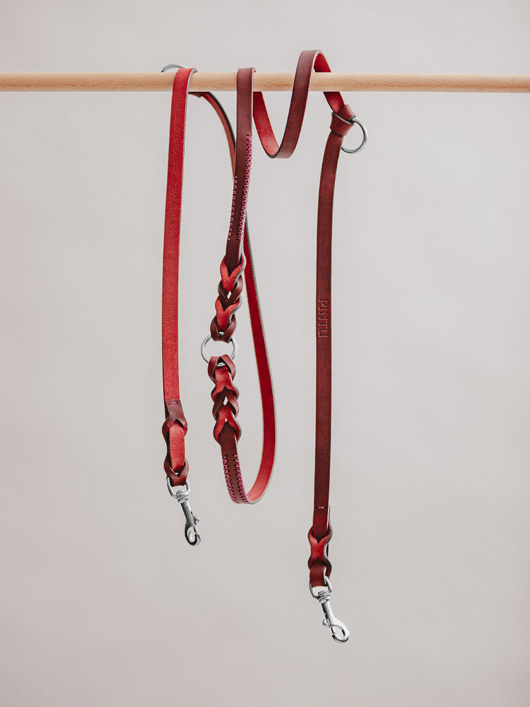 Pintu Dog Leash Lumas Adjustable - Cherry/Pink - Stainless Steel