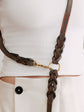 Pintu Dog Leash Lumas Adjustable - Chocolate/Orange - Brass