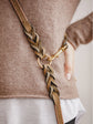 Pintu Dog Leash Lumas Adjustable - Olive/Coral - Brass