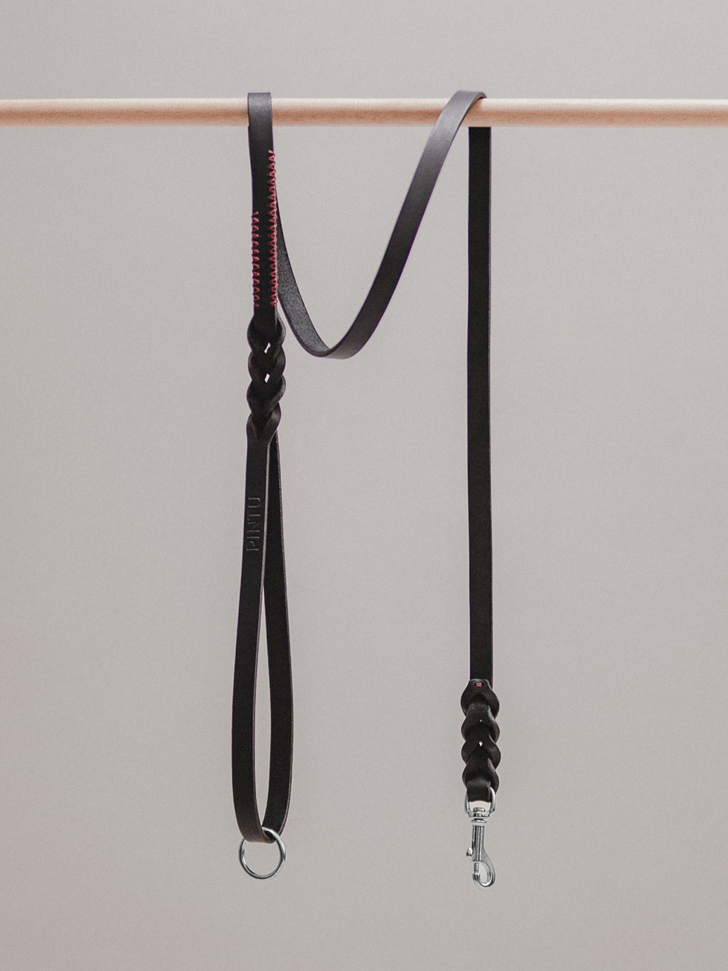 Pintu Dog Leash Lumas - Black/Bordeaux - Stainless Steel