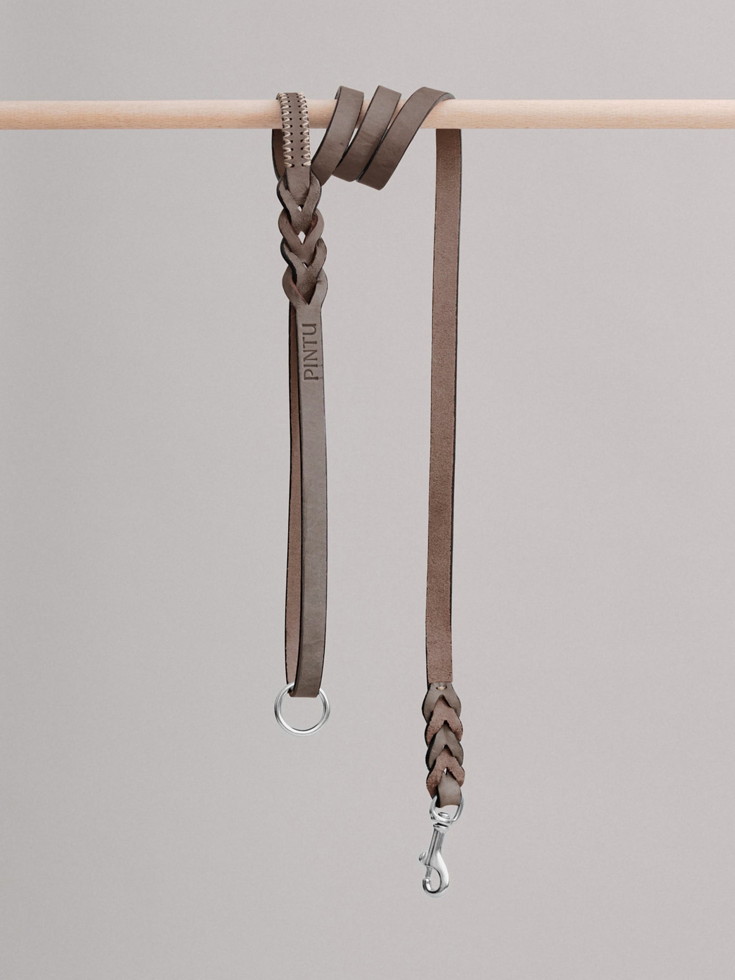 Pintu Dog Leash Lumas - Chocolate/Grey - Stainless Steel