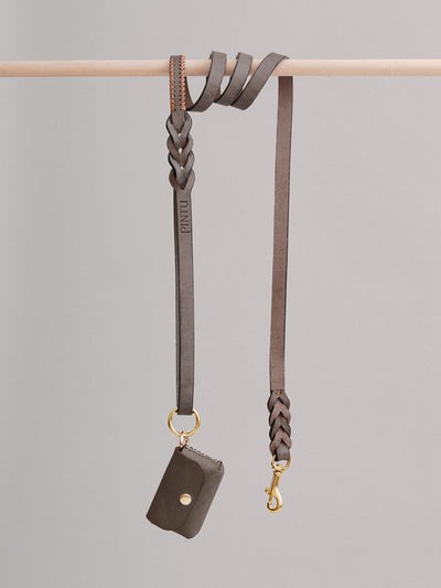 Pintu Dog Leash Lumas - Chocolate/Orange - Brass