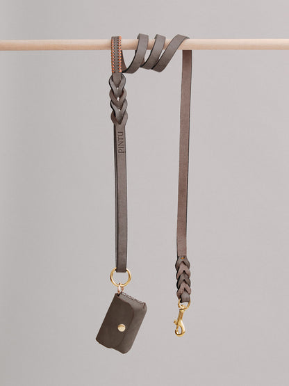 Pintu Dog Leash Lumas - Chocolate/Orange - Brass