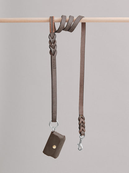 Pintu Dog Leash Lumas - Chocolate/Orange - Stainless Steel