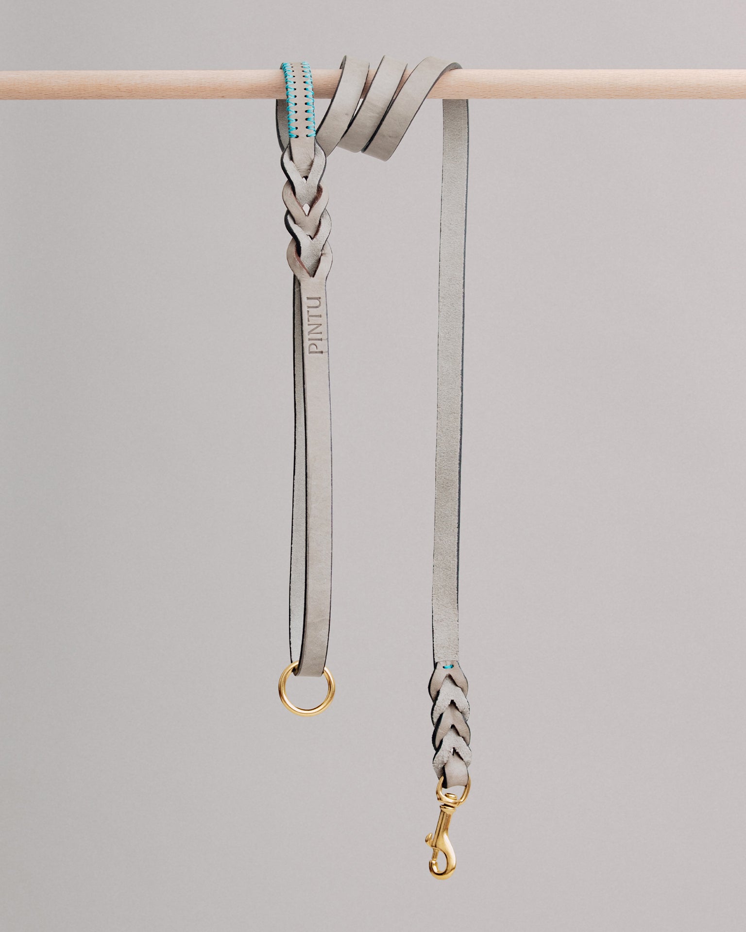 Pintu Dog Leash Lumas - Grey/Turqouise - Brass