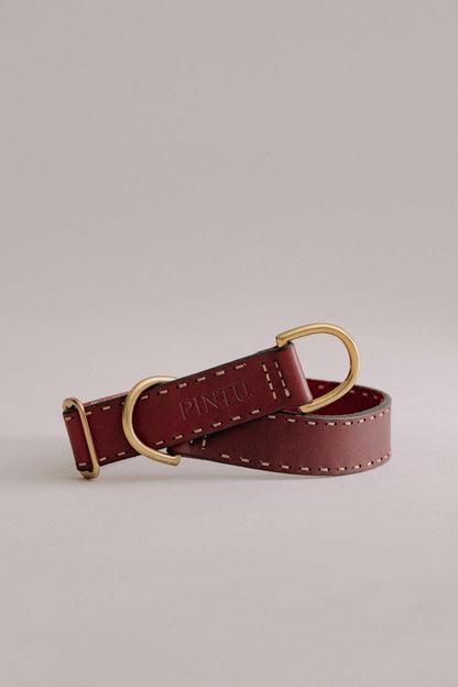 Dog Collar Bosque - Cherry/Gold - Brass - Pintu