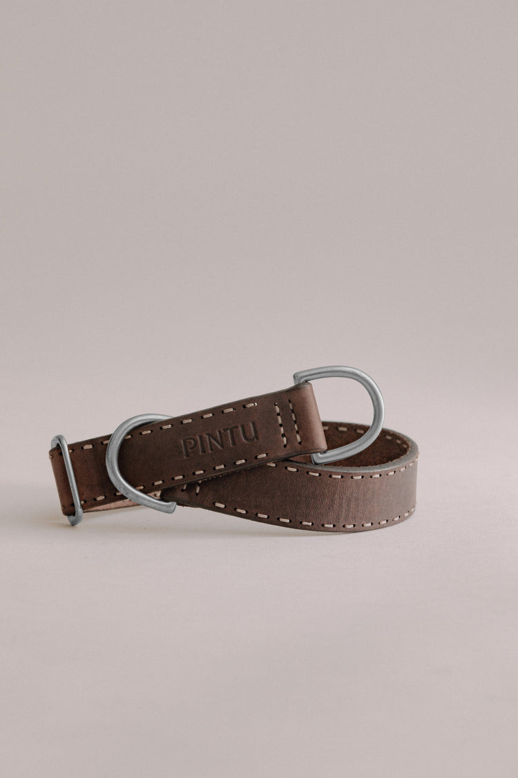 Dog Collar Bosque - Chocolate/Grey - Stainless Steel - Pintu