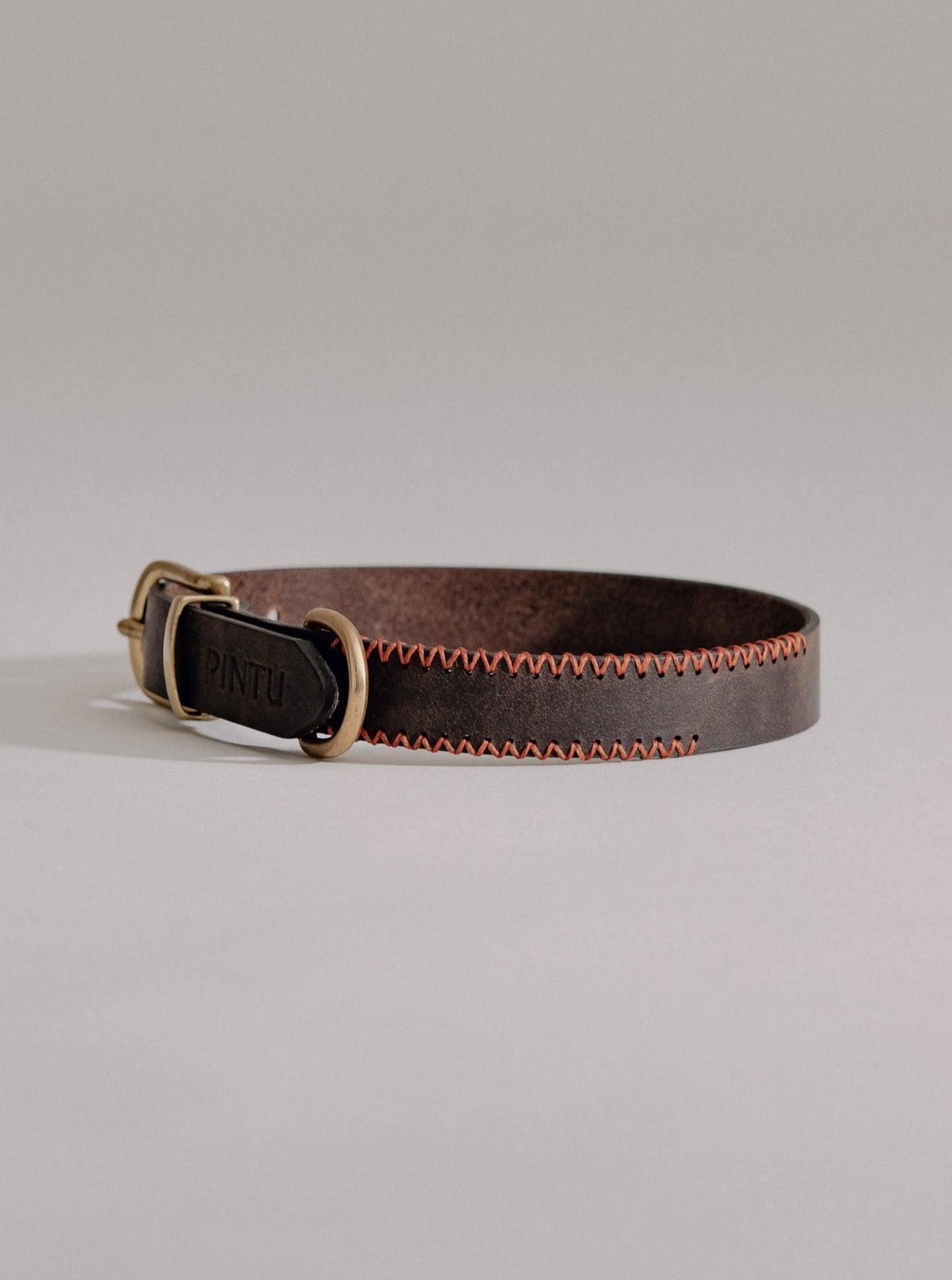 Dog Collar Porthos - Chocolate/Orange - Pintu