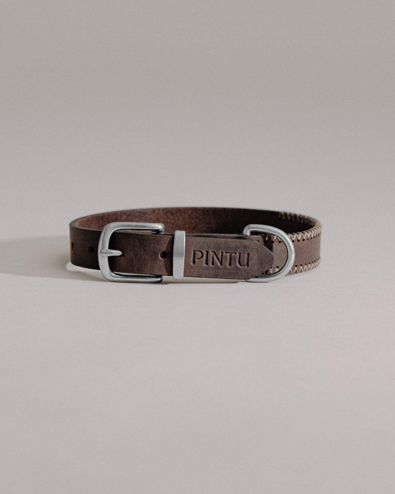 Dog Collar Porthos - Chocolate/Grey - Pintu
