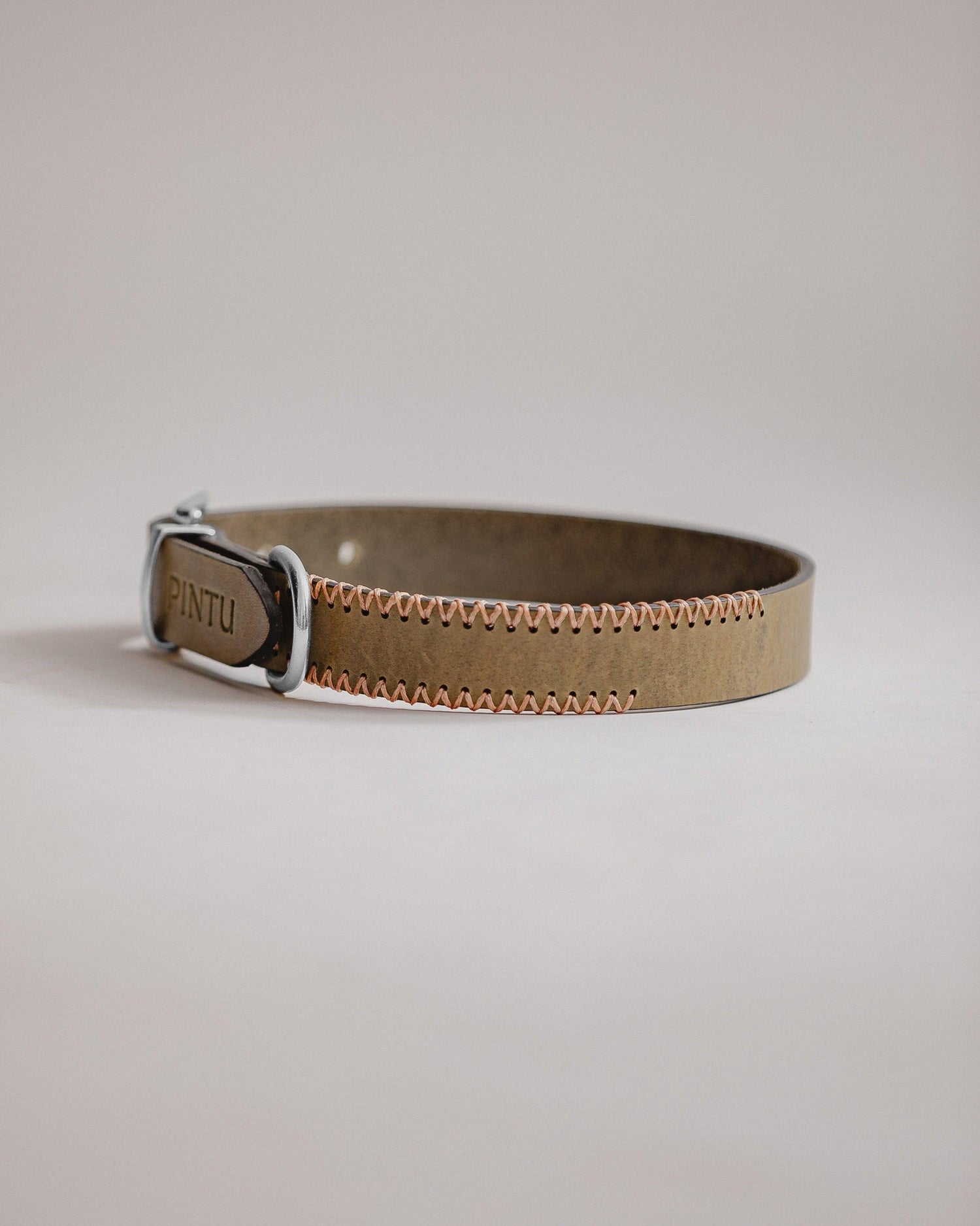 Dog Collar Porthos - Olive/Coral - Pintu