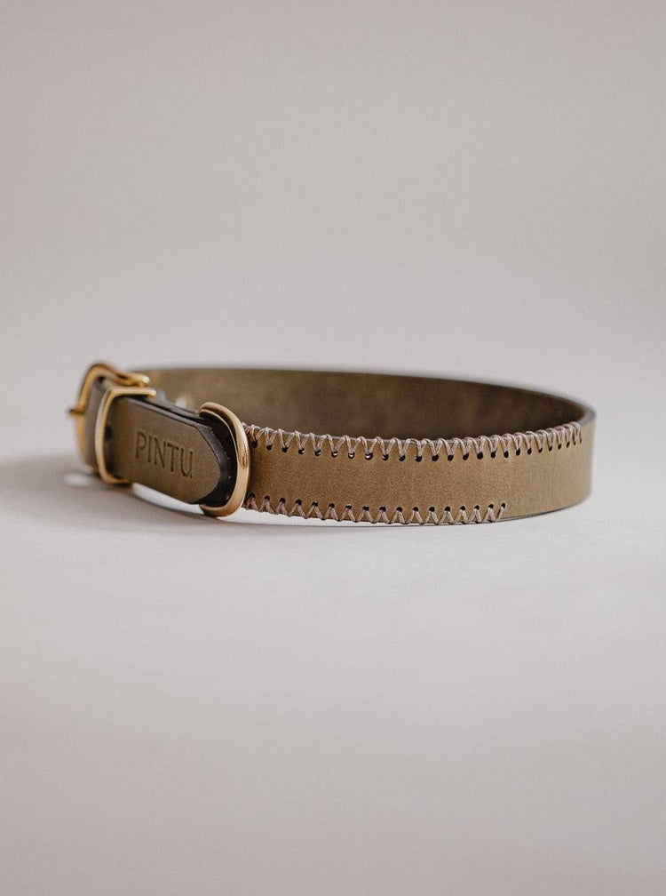 Dog Collar Porthos - Olive/Taupe - Pintu