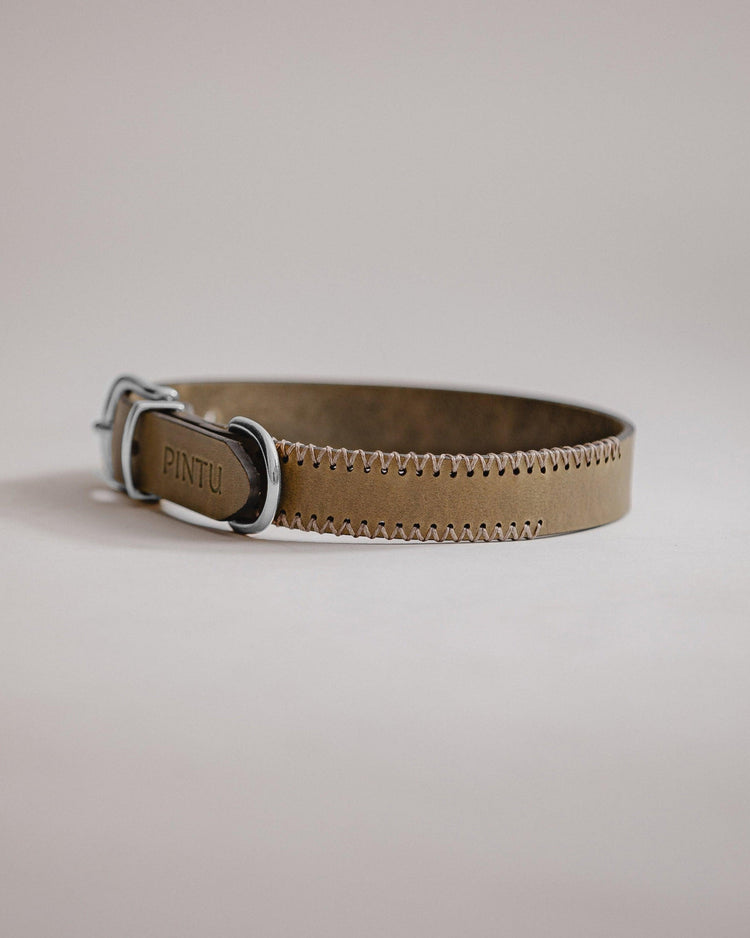 Dog Collar Porthos - Olive/Taupe - Pintu